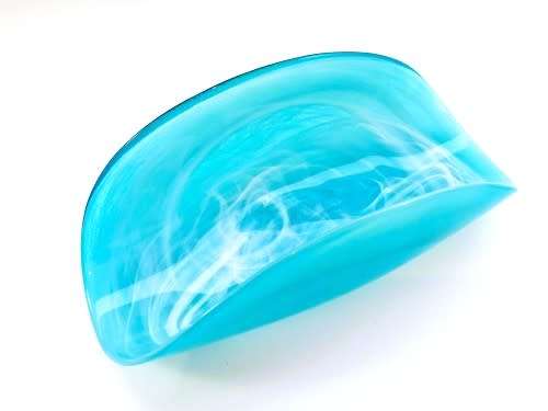 In the Exceptional Style of Kosta Boda is a Turquoise and White Swirled Glass Wrap