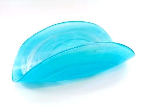 In the Exceptional Style of Kosta Boda is a Turquoise and White Swirled Glass Wrap