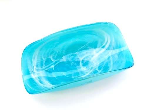 In the Exceptional Style of Kosta Boda is a Turquoise and White Swirled Glass Wrap