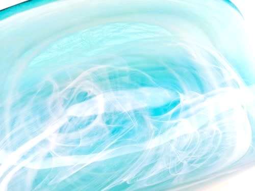 In the Exceptional Style of Kosta Boda is a Turquoise and White Swirled Glass Wrap