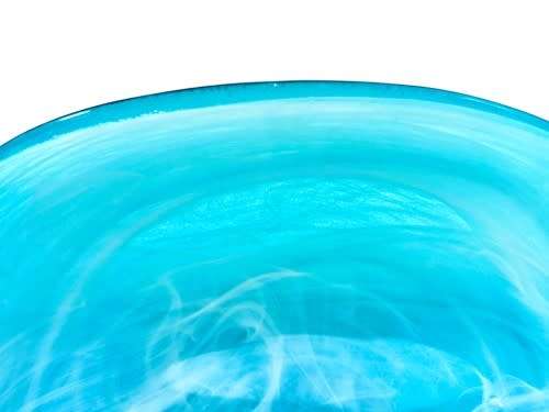 In the Exceptional Style of Kosta Boda is a Turquoise and White Swirled Glass Wrap