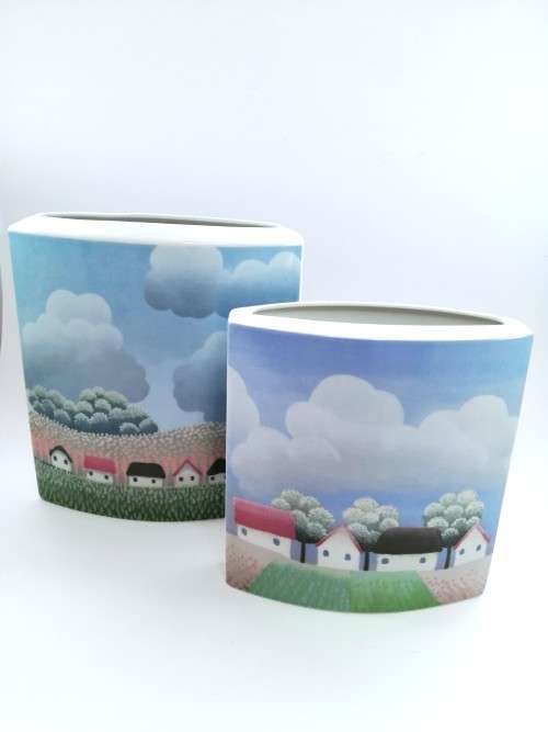 Pair of Rosenthal studio-line Germany Enverlope vases Ivan Rabuzin