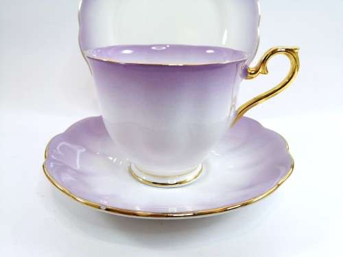 Royal Albert ` RAINBOW ` Lilac Hampton shape Tea Cup Saucer and Plate Fine Bone China England