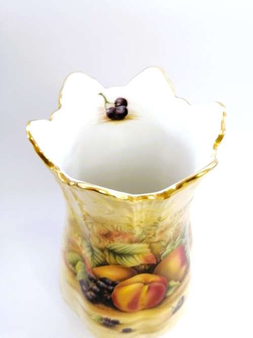 Aynsley orchard gold bone china porcelain tall vase