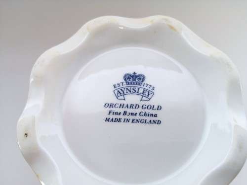 Aynsley orchard gold bone china porcelain tall vase