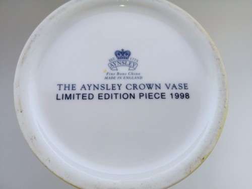 Aynsley orchard gold bone china porcelain Limited Edition 26cm Vase in the Orchard Gold