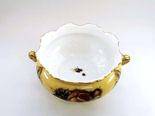 Aynsley orchard gold bone china porcelain 2 handled Bowl in the Orchard Gold