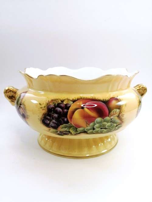 Aynsley orchard gold bone china porcelain 2 handled Bowl in the Orchard Gold