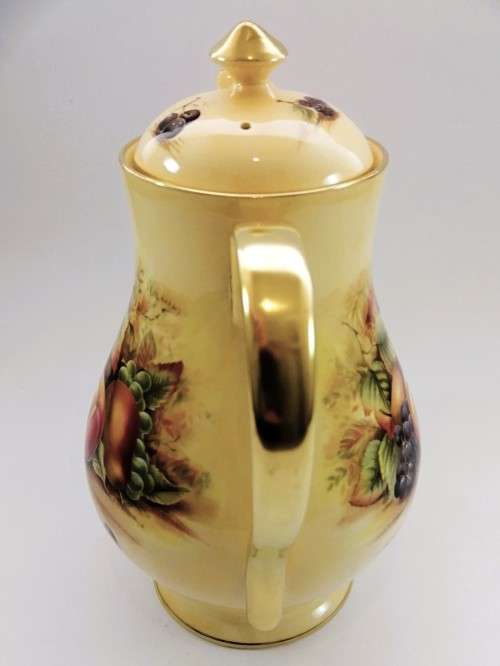 Aynsley orchard gold bone china porcelain Large Coffee Pot in the Orchard Gold