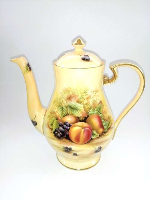 Aynsley orchard gold bone china porcelain Large Coffee Pot in the Orchard Gold