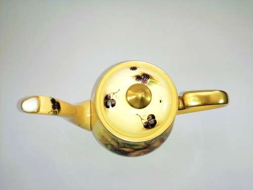 Aynsley orchard gold bone china porcelain Large Coffee Pot in the Orchard Gold