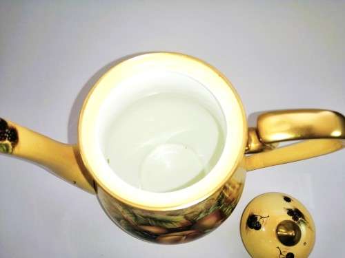 Aynsley orchard gold bone china porcelain Large Coffee Pot in the Orchard Gold