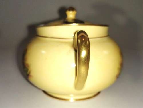 Aynsley orchard gold bone china porcelain  Bachelor`s tea set  in the Orchard Gold