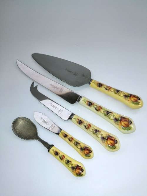 ORCHARD GOLD by Aynsley cake slice knifes and spoon