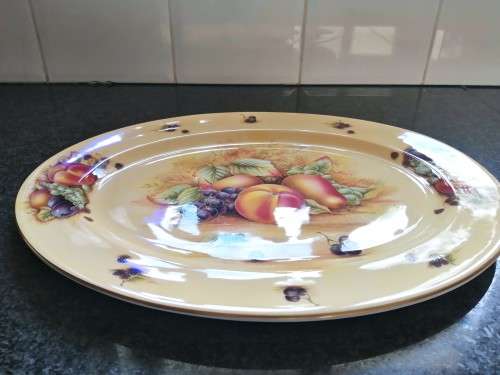 Aynsley orchard gold bone china porcelain Large Oval Platter in the Orchard Gold