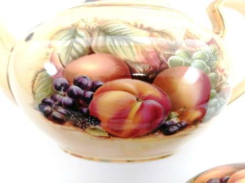 Aynsley Orchard Gold Teapot, Sugar Bowl, Milk Jug Set plus pot