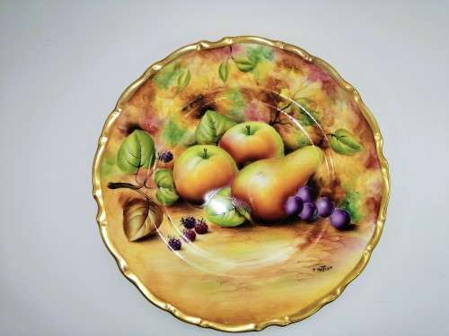 Rare hand painted Baroness Staffordshire Plate Signed John Mottram
