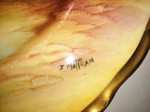 Rare hand painted Baroness Staffordshire Plate Signed John Mottram