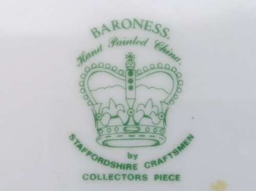 Rare hand painted Baroness Staffordshire Plate Signed John Mottram