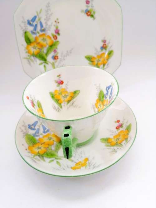 Paragon Art Deco Primrose, Cup Saucer and Plate Trio