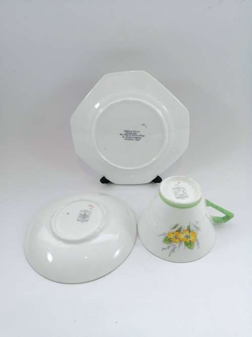 Paragon Art Deco Primrose, Cup Saucer and Plate Trio