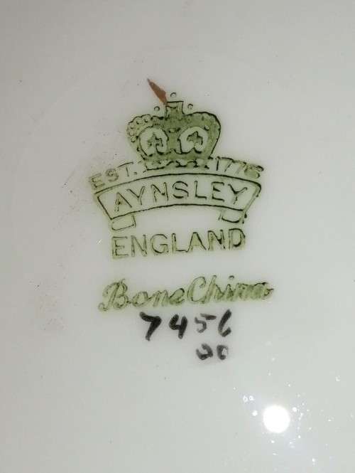 Aynsley Signed N. Brunt Orchard Gold Fruit Serving Plate Numbered Plate 7956