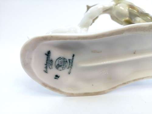 KARL TUTTER HUTSCHENREUTHER Rare Fine Porcelain Figurine Bambi Angel Cherub Antique Signed