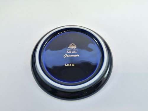 Limoges France Jeannette Echt Cobalt Cobalt Blue and 22k Gold Coaster