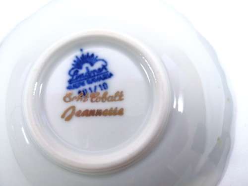Limoges France Jeannette Echt Cobalt Cobalt Blue and 22k Gold Pin Dish