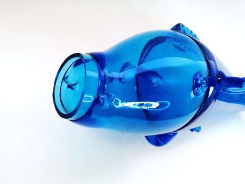Huge 41cm Blue Blown Glass Koi Fish