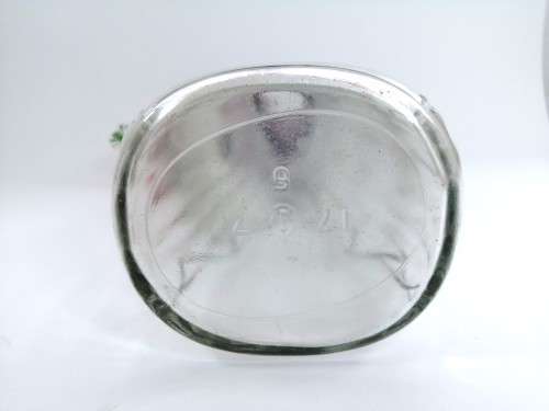 PROHIBITION ERA (1935-1964) CLEAR CUT GLASS GENIE DECANTER WITH PURPLE RING NECK