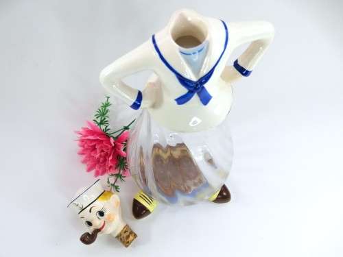 COOL 1950S WW2 SAILOR NAPCO JAPAN CERAMIC DECANTER