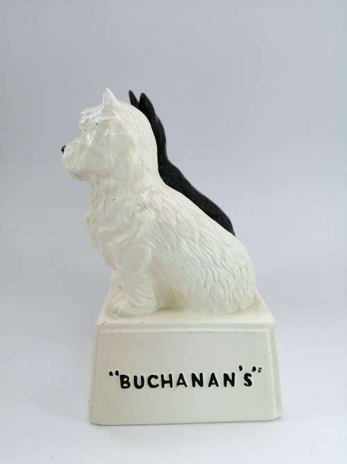 Black & White Scotch Whisky Buchanan`s vintage 50`s ceramic dogs