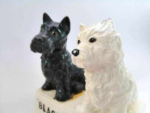 Black & White Scotch Whisky Buchanan`s vintage 50`s ceramic dogs