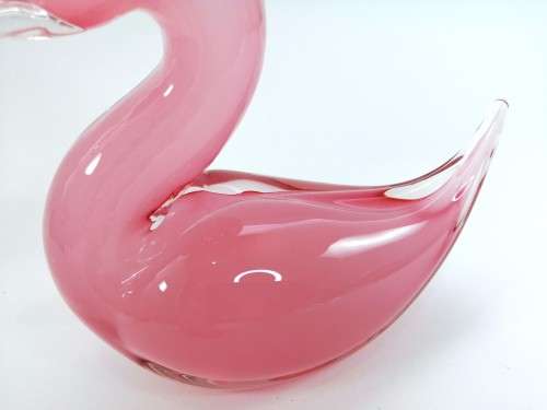 Elegant Murano Sommerso Pink Art Glass Large  Swan Duck Bird