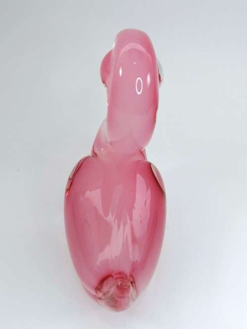 Elegant Murano Sommerso Pink Art Glass Large  Swan Duck Bird