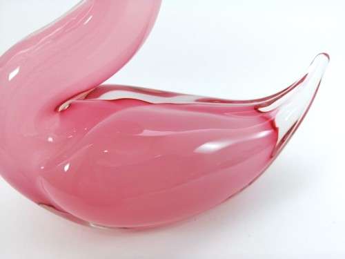 Elegant Murano Sommerso Pink Art Glass Large  Swan Duck Bird