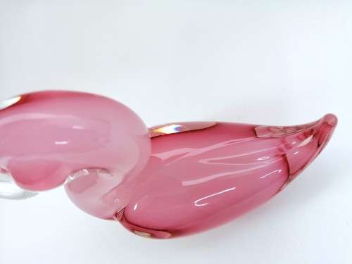 Elegant Murano Sommerso Pink Art Glass Large  Swan Duck Bird