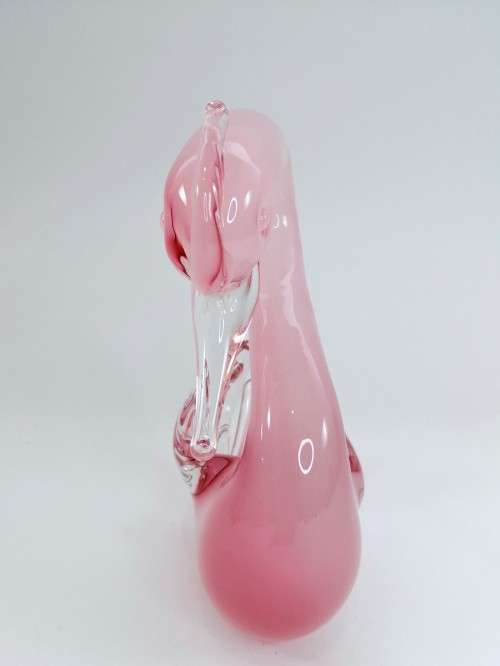 Elegant Murano Sommerso Pink Art Glass Large  Swan Duck Bird