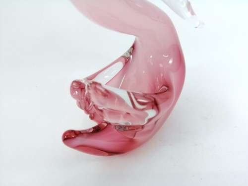 Elegant Murano Sommerso Pink Art Glass Large  Swan Duck Bird