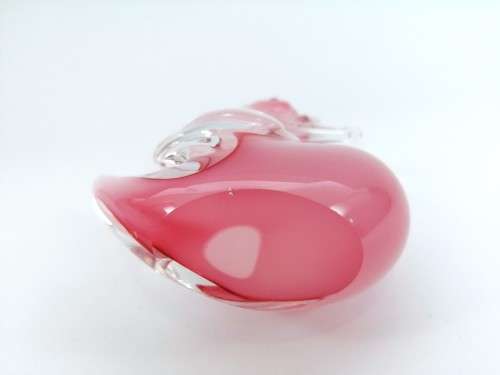 Elegant Murano Sommerso Pink Art Glass Large  Swan Duck Bird