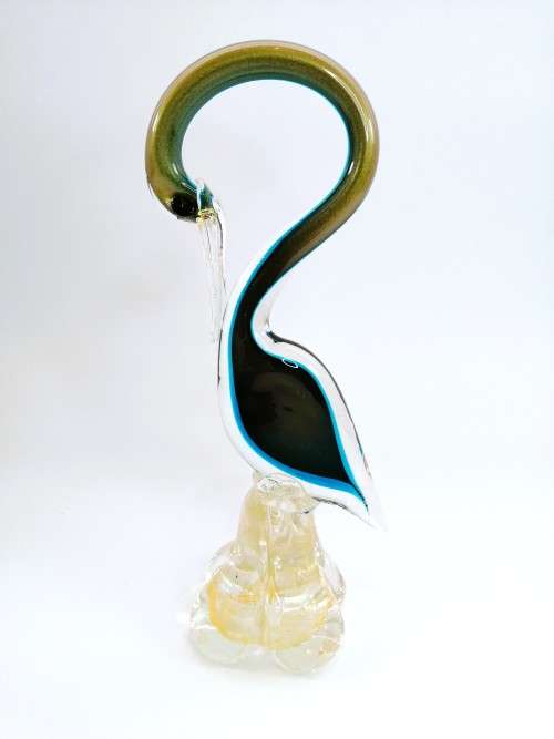 Murano Art Glass Large Heron Swan Bird
