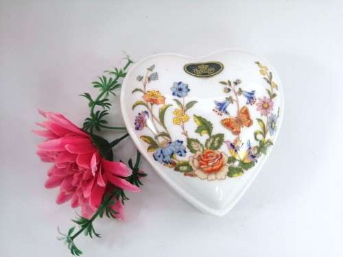 Aynsley China Cottage Garden Large Trinket Box, Made In England #