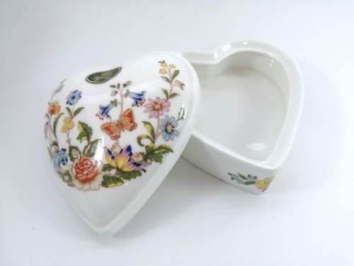 Aynsley China Cottage Garden Large Trinket Box, Made In England #