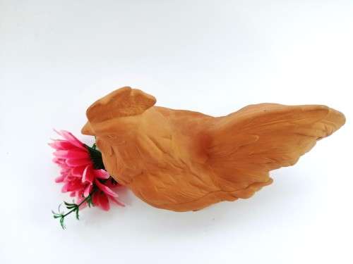 Vintage 1980s ELIZABETH ARDEN ROMA AL FRESCO TERRA COTTA Rooster FIGURAL 2 PCE BOX