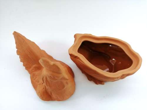 Vintage 1980s ELIZABETH ARDEN ROMA AL FRESCO TERRA COTTA Rooster FIGURAL 2 PCE BOX