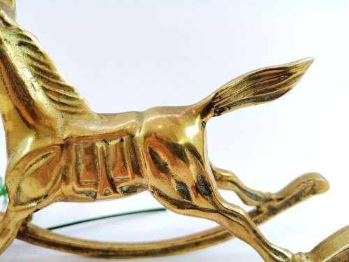 Vintage Standing Rocking Horse Brass Ornament