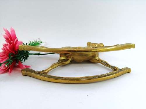 Vintage Standing Rocking Horse Brass Ornament