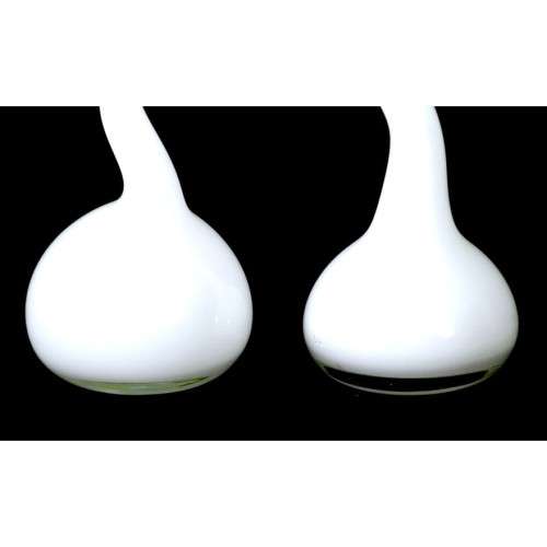 Set of three Makora hand blown art glass centre piece vases one almost 1m tall
