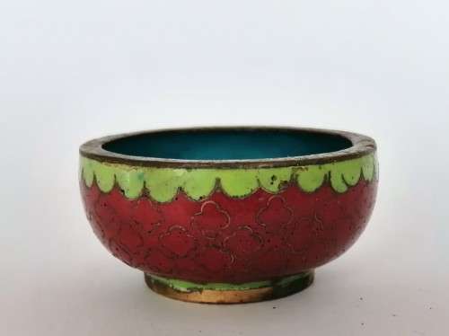 Beautiful vintage Chinese cloisonne cruet set, dating from the 1950s